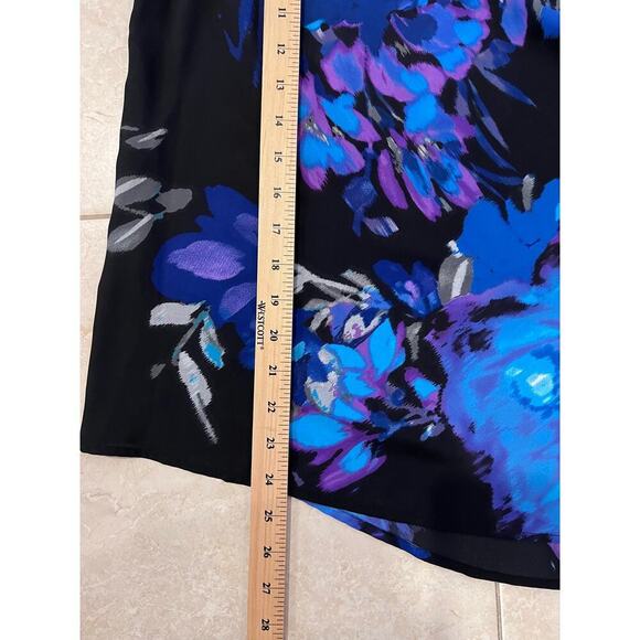 Adrianna Papell  black blue abstract top sz M - Picture 5 of 5